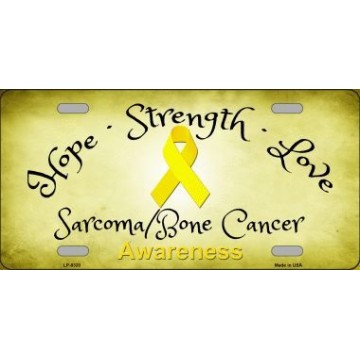 Sarcoma Bone Cancer Ribbon Metal License Plate